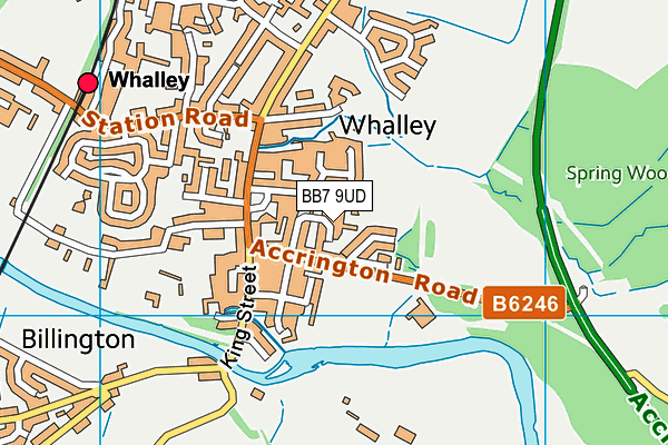 BB7 9UD map - OS VectorMap District (Ordnance Survey)