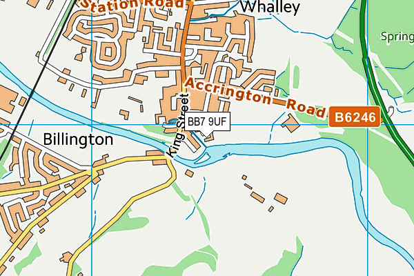 BB7 9UF map - OS VectorMap District (Ordnance Survey)