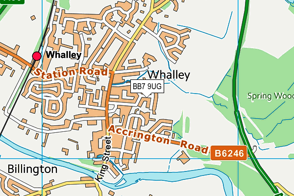 BB7 9UG map - OS VectorMap District (Ordnance Survey)