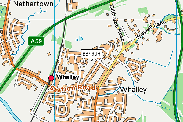 BB7 9UH map - OS VectorMap District (Ordnance Survey)