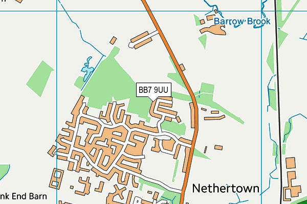 BB7 9UU map - OS VectorMap District (Ordnance Survey)