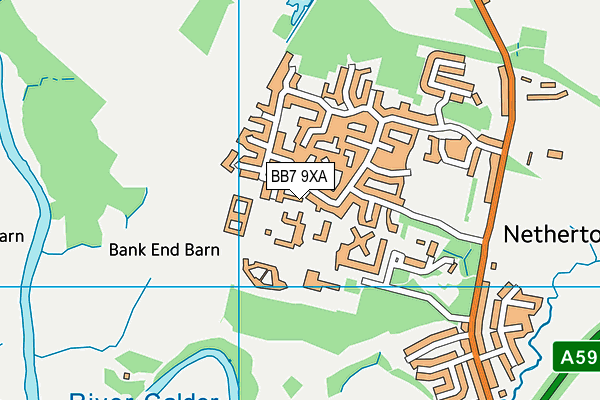 BB7 9XA map - OS VectorMap District (Ordnance Survey)