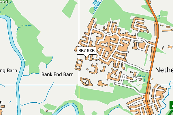 BB7 9XB map - OS VectorMap District (Ordnance Survey)