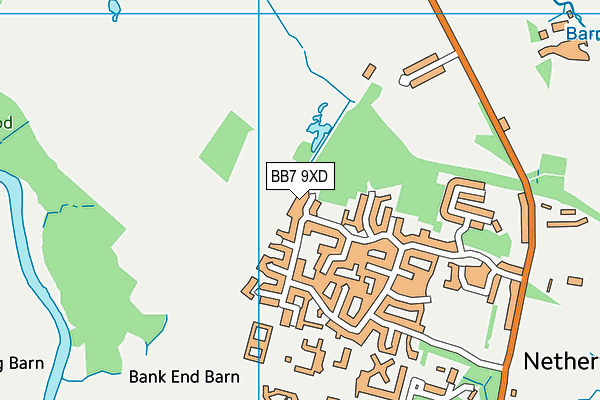 BB7 9XD map - OS VectorMap District (Ordnance Survey)