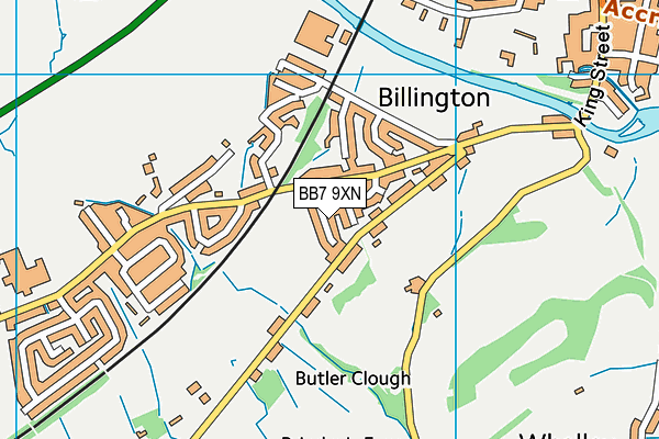 BB7 9XN map - OS VectorMap District (Ordnance Survey)