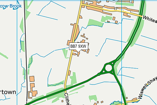 BB7 9XW map - OS VectorMap District (Ordnance Survey)