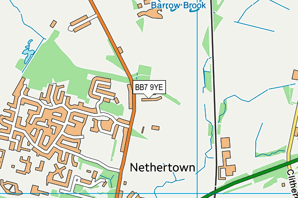 BB7 9YE map - OS VectorMap District (Ordnance Survey)
