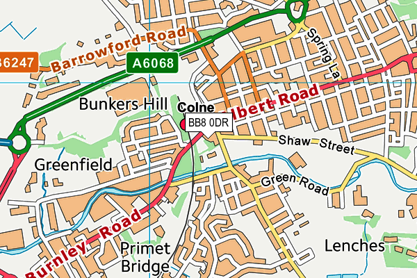 BB8 0DR map - OS VectorMap District (Ordnance Survey)