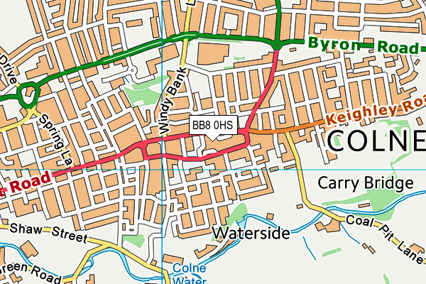 Intershape Fitness (Colne,market Street) map (BB8 0HS) - OS VectorMap District (Ordnance Survey)