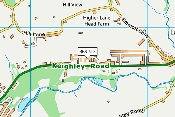 BB8 7JG map - OS VectorMap District (Ordnance Survey)