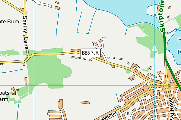 BB8 7JR map - OS VectorMap District (Ordnance Survey)