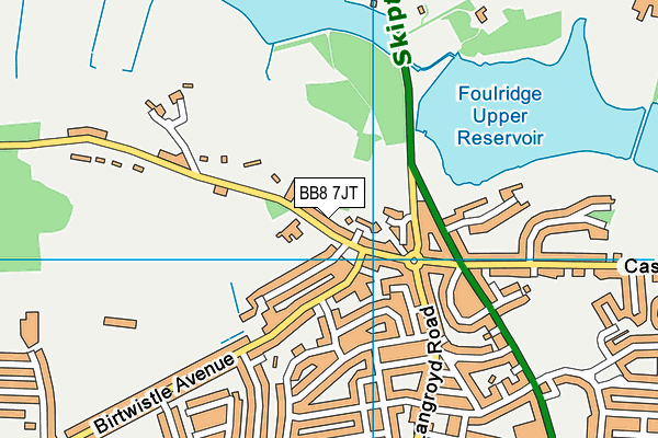 BB8 7JT map - OS VectorMap District (Ordnance Survey)