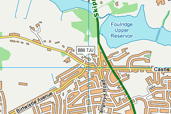 BB8 7JU map - OS VectorMap District (Ordnance Survey)