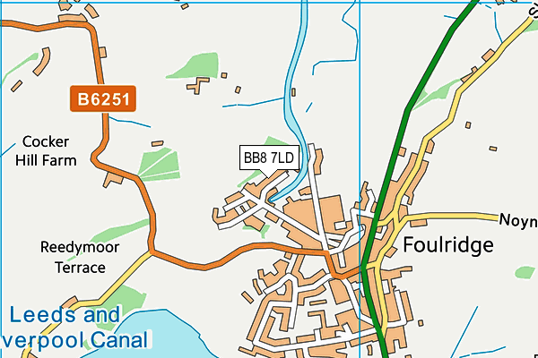 BB8 7LD map - OS VectorMap District (Ordnance Survey)