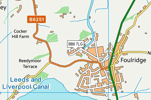 BB8 7LG map - OS VectorMap District (Ordnance Survey)