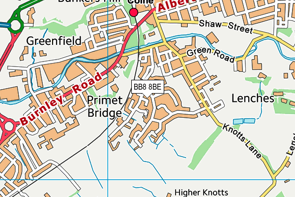 BB8 8BE map - OS VectorMap District (Ordnance Survey)