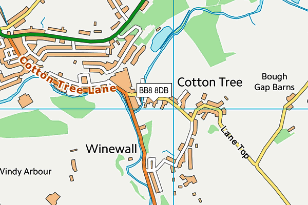 BB8 8DB map - OS VectorMap District (Ordnance Survey)