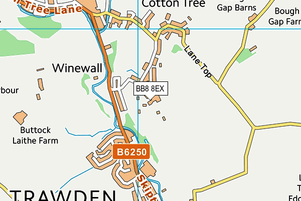 BB8 8EX map - OS VectorMap District (Ordnance Survey)