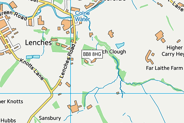 BB8 8HG map - OS VectorMap District (Ordnance Survey)