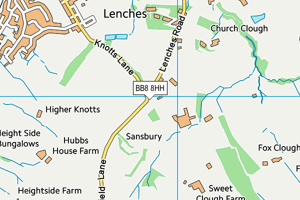 BB8 8HH map - OS VectorMap District (Ordnance Survey)