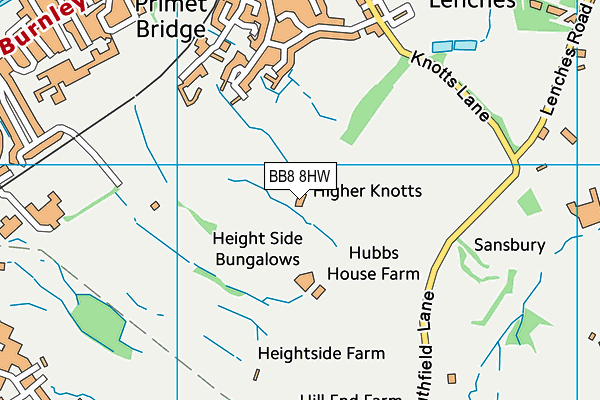 BB8 8HW map - OS VectorMap District (Ordnance Survey)