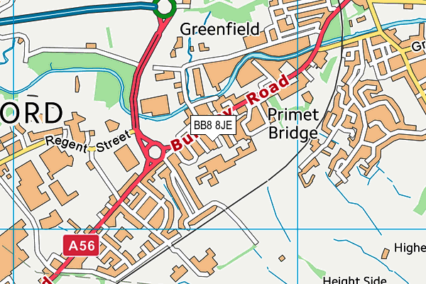 Colne Primet Primary School map (BB8 8JE) - OS VectorMap District (Ordnance Survey)