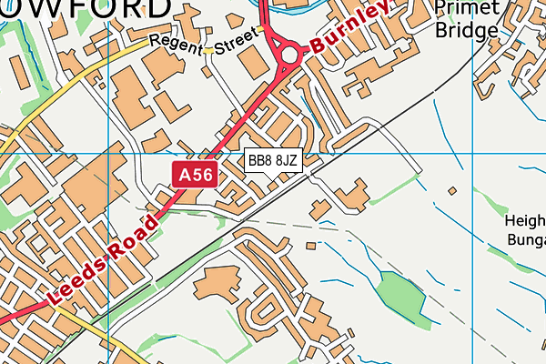 BB8 8JZ map - OS VectorMap District (Ordnance Survey)