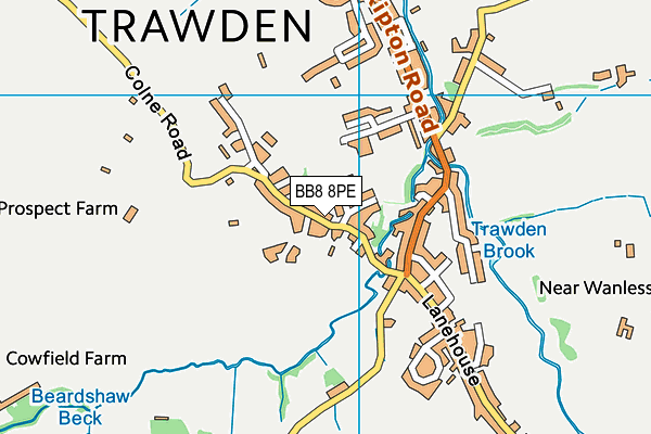 BB8 8PE map - OS VectorMap District (Ordnance Survey)