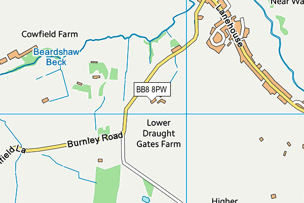BB8 8PW map - OS VectorMap District (Ordnance Survey)