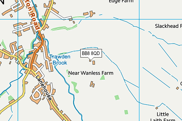 BB8 8QD map - OS VectorMap District (Ordnance Survey)