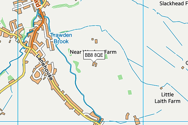 BB8 8QE map - OS VectorMap District (Ordnance Survey)