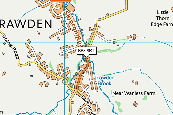 BB8 8RT map - OS VectorMap District (Ordnance Survey)