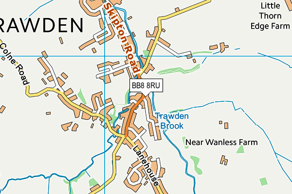 BB8 8RU map - OS VectorMap District (Ordnance Survey)