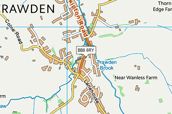 BB8 8RY map - OS VectorMap District (Ordnance Survey)