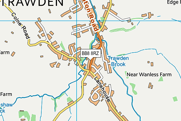 BB8 8RZ map - OS VectorMap District (Ordnance Survey)