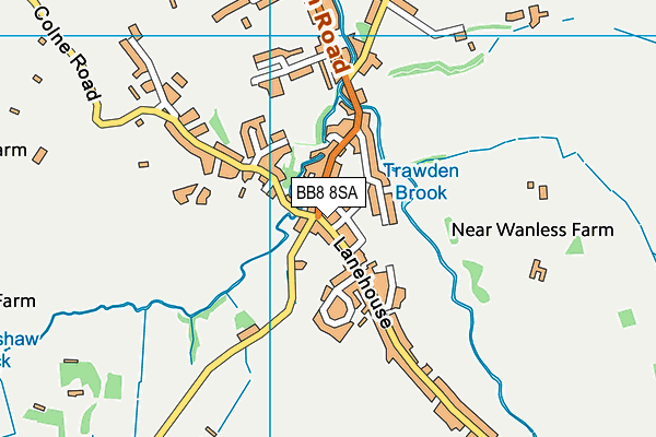 BB8 8SA map - OS VectorMap District (Ordnance Survey)