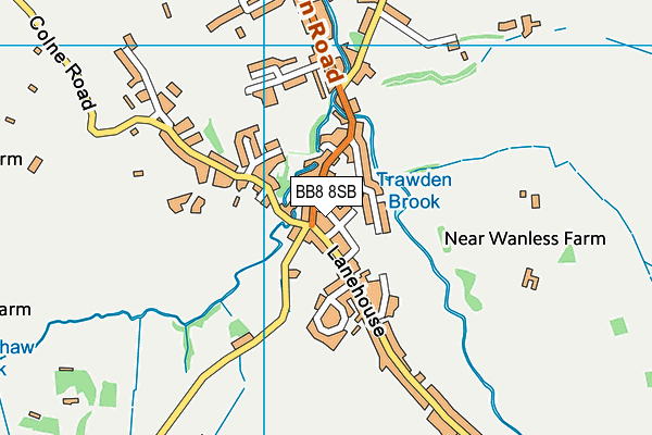 BB8 8SB map - OS VectorMap District (Ordnance Survey)