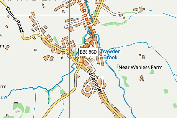 BB8 8SD map - OS VectorMap District (Ordnance Survey)