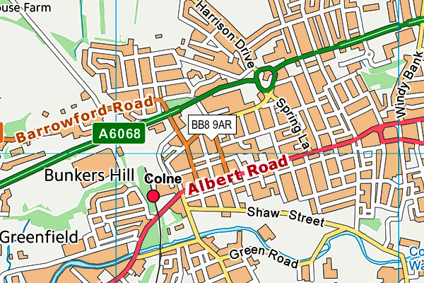 Colne Lord Street School map (BB8 9AR) - OS VectorMap District (Ordnance Survey)