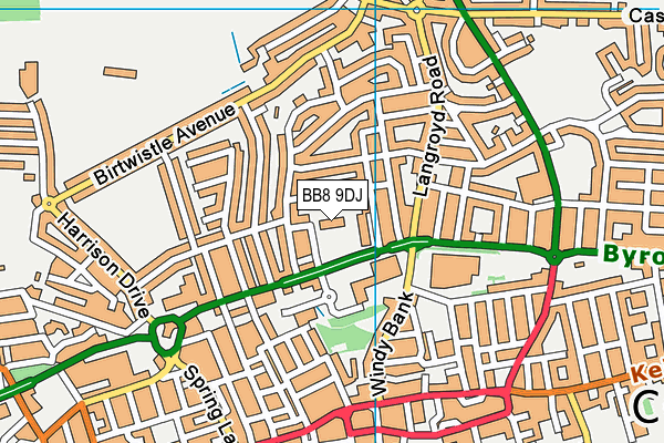 BB8 9DJ map - OS VectorMap District (Ordnance Survey)