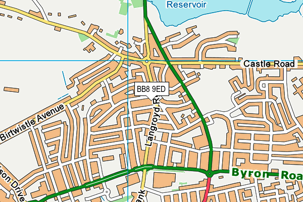 BB8 9ED map - OS VectorMap District (Ordnance Survey)