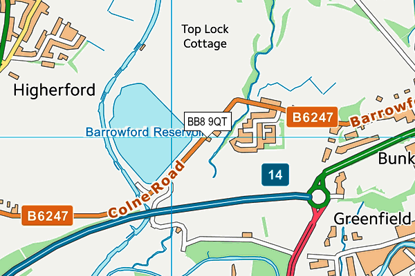 BB8 9QT map - OS VectorMap District (Ordnance Survey)