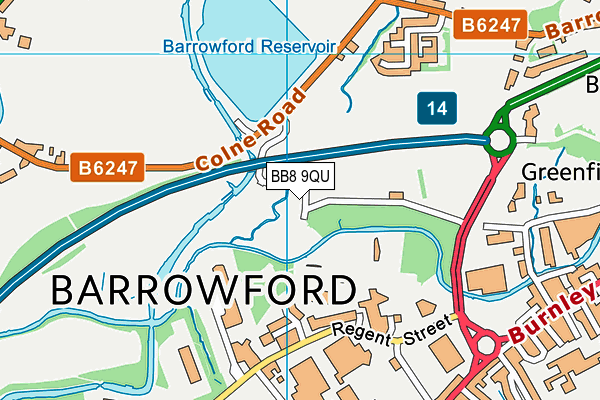 BB8 9QU map - OS VectorMap District (Ordnance Survey)