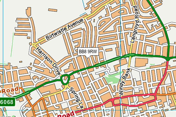 BB8 9RW map - OS VectorMap District (Ordnance Survey)