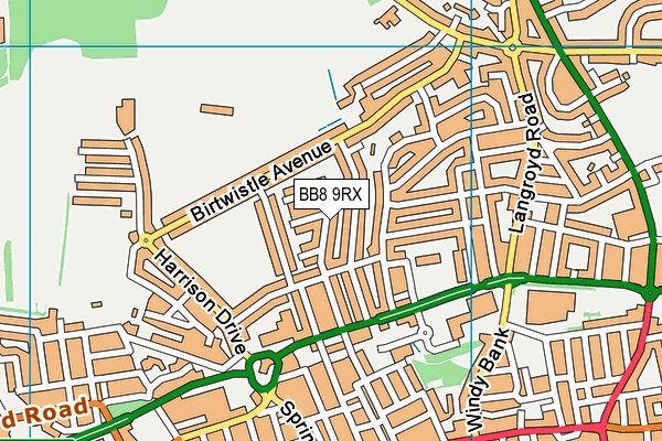BB8 9RX map - OS VectorMap District (Ordnance Survey)
