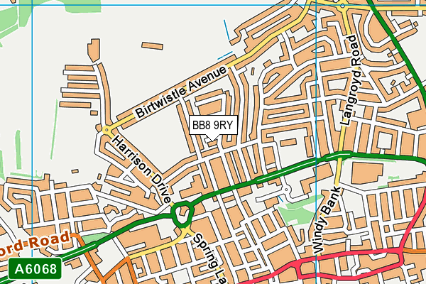 BB8 9RY map - OS VectorMap District (Ordnance Survey)