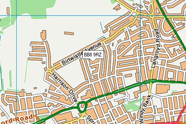 BB8 9RZ map - OS VectorMap District (Ordnance Survey)