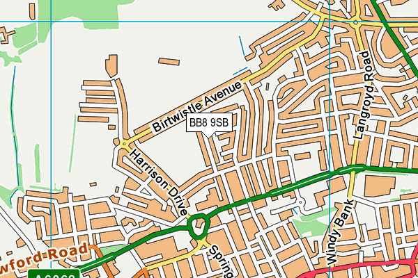 BB8 9SB map - OS VectorMap District (Ordnance Survey)