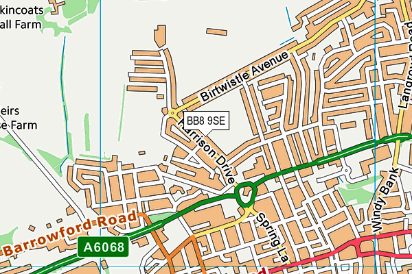 BB8 9SE map - OS VectorMap District (Ordnance Survey)