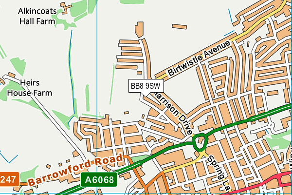 BB8 9SW map - OS VectorMap District (Ordnance Survey)